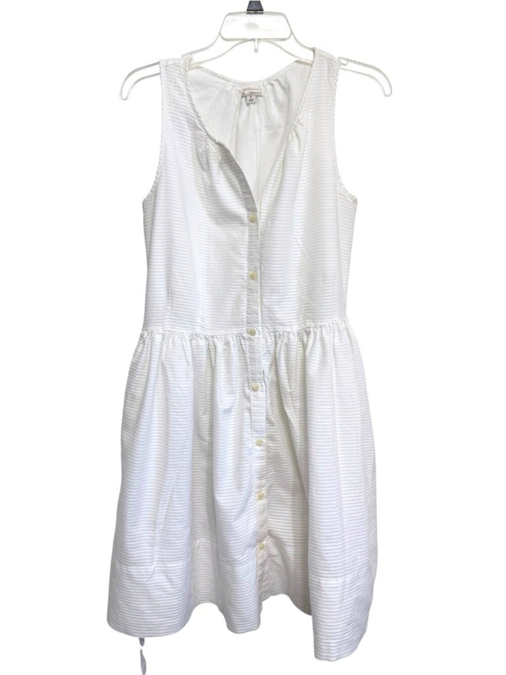 Gap Women's Size 8 White Full Button Front Fit & Flare Lined Dress Coquette Twee